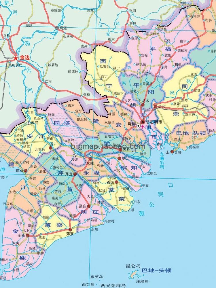 越南地图中文版，外贸公司、工厂、旅行社与自由行的得力助手，限时五折助力商务与旅行